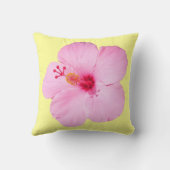 ピンクのハイビスカス熱帯花 クッション (裏面)