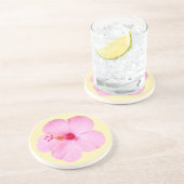 ピンクのハイビスカス熱帯花 コースター (側面)