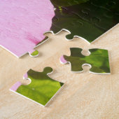 ピンクのハイビスカス熱帯花 ジグソーパズル (側面)