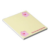 ピンクのハイビスカス熱帯花 ノートパッド (アングル)