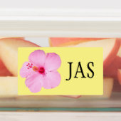 ピンクのハイビスカス熱帯花 ラベル (貼付)