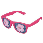 ピンクのハイビスカス熱帯花 レトロサングラス (アングル)