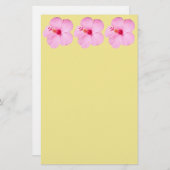 ピンクのハイビスカス熱帯花 便箋 (正面/裏面)