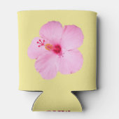 ピンクのハイビスカス熱帯花 缶クーラー (裏面)