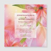 ピンクのハイビスカス結婚フラワーの磁気カード (正面)