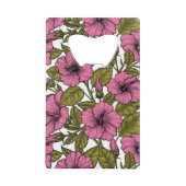 ピンクのハイビスカス花 クレジットカード栓抜き (裏面)