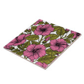 ピンクのハイビスカス花 タイル (側面)