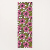 ピンクのハイビスカス花 ヨガマット (裏面)