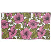 ピンクのハイビスカス花 枕カバー (正面左)