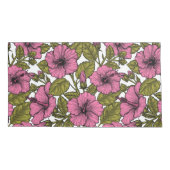 ピンクのハイビスカス花 枕カバー (裏面-左)