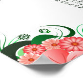 ピンクのハイビスカス14結婚のテーブルのシーティングチャート ポスター (角)