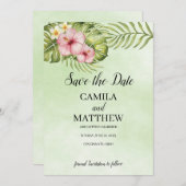 ピンクのハイビスカス セーブザデート (正面/裏面)