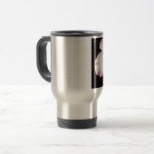 ピンクのハイビスカス トラベルマグ (正面左)