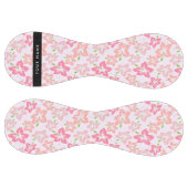 ピンクのハイビスカス、ピンクの花、あなたの名前 ソフトボール (パネル)