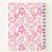 ピンクのハイビスカス、ピンクの花、あなたの名前 ノートブック (裏面)