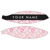 ピンクのハイビスカス、ピンクの花、あなたの名前 バスケットボール (パネル)