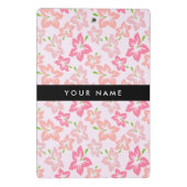 ピンクのハイビスカス、ピンクの花、あなたの名前 ミニクリップボード (裏面)