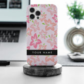 ピンクのハイビスカス、ピンクの花、あなたの名前 Case-Mate iPhoneケース