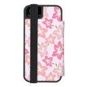 ピンクのハイビスカス、ピンクの花、あなたの名前 INCIPIO iPhoneウォレットケース (フォリオ裏面)