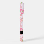 ピンクのハイビスカス、ピンクの花、あなたの名前 iPhoneケース (右側面)