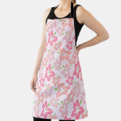 ピンクのハイビスカス、ピンクの花、花のパターン エプロン (インサイチュ)