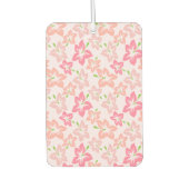 ピンクのハイビスカス、ピンクの花、花のパターン カーエアーフレッシュナー (正面)