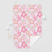 ピンクのハイビスカス、ピンクの花、花のパターン ゴルフタオル (インサイチュ)