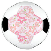 ピンクのハイビスカス、ピンクの花、花のパターン サッカーボール (回転)