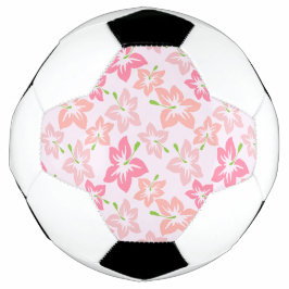 ピンクのハイビスカス、ピンクの花、花のパターン サッカーボール