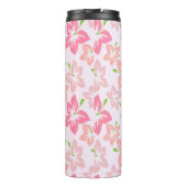 ピンクのハイビスカス、ピンクの花、花のパターン タンブラー (裏面)