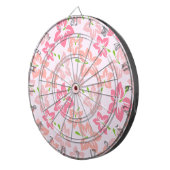 ピンクのハイビスカス、ピンクの花、花のパターン ダーツボード (正面右)