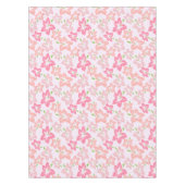 ピンクのハイビスカス、ピンクの花、花のパターン テーブルクロス (正面)