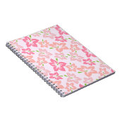 ピンクのハイビスカス、ピンクの花、花のパターン ノートブック (右側)