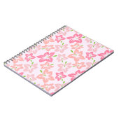 ピンクのハイビスカス、ピンクの花、花のパターン ノートブック (左側)