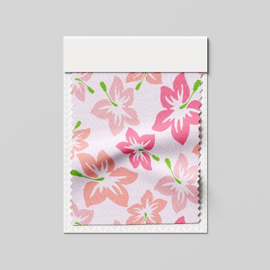 ピンクのハイビスカス、ピンクの花、花のパターン ファブリック