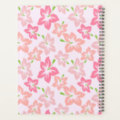ピンクのハイビスカス、ピンクの花、花のパターン プランナー手帳 (裏面)