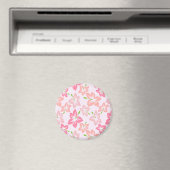 ピンクのハイビスカス、ピンクの花、花のパターン マグネット (インサイチュ (食洗機))