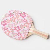 ピンクのハイビスカス、ピンクの花、花のパターン 卓球ラケット (横)