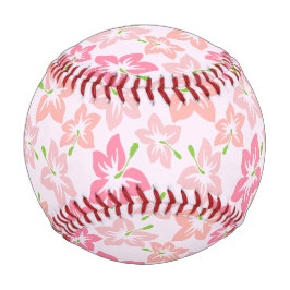 ピンクのハイビスカス、ピンクの花、花のパターン 野球ボール