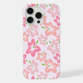 ピンクのハイビスカス、ピンクの花、花のパターン iPhoneケース (裏面)