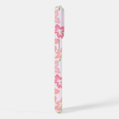 ピンクのハイビスカス、ピンクの花、花のパターン iPhoneケース (右側面)