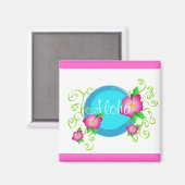 ピンクのハイビスカス – マグネット (正面/裏面)