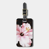 ピンクのハイビスカス ラゲッジタグ (正面縦)