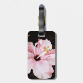 ピンクのハイビスカス ラゲッジタグ (裏面縦)