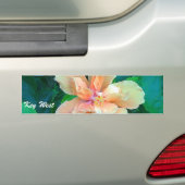 ピンクのハイビスカス、Key West バンパーステッカー (車上)
