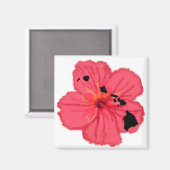 ピンクのハイビスカスwハウン諸島マグネット マグネット (正面/裏面)