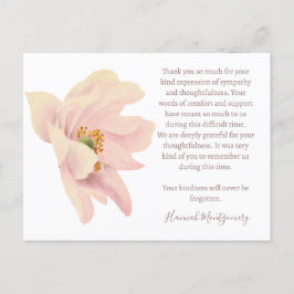 ピンクのハスのお悔やみ感謝カード, 追悼 ポストカード