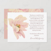 ピンクのハスのお悔やみ感謝カード, 追悼 ポストカード (正面/裏面)