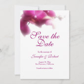 ピンクのハスの花の結婚式 Save the Date 発表 招待状 (正面)