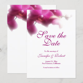 ピンクのハスの花の結婚式 Save the Date 発表 招待状
